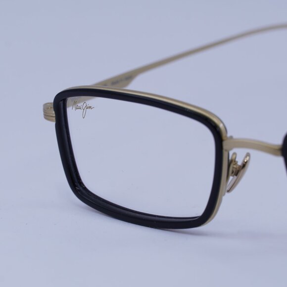 Maui Jim MJO2421 16B Eyeglasses Black/Gold 49mm Rectangle Frame - Picture 6 of 10
